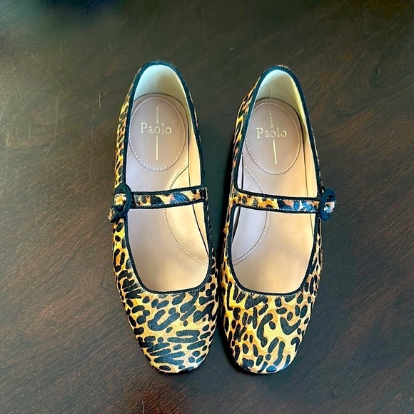 Linea Paolo Marley Leopard Print Genuine Calf Hair Ballet Flat Sz 7 - Picture 3 of 11